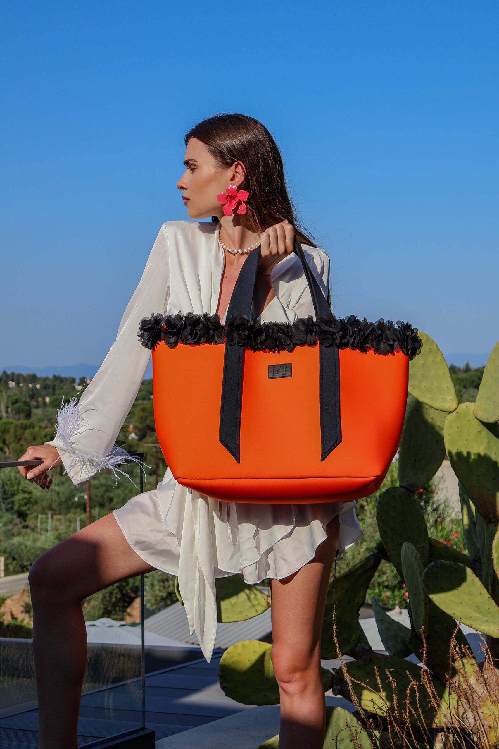 Orange Crush Neoprene Beach Tote