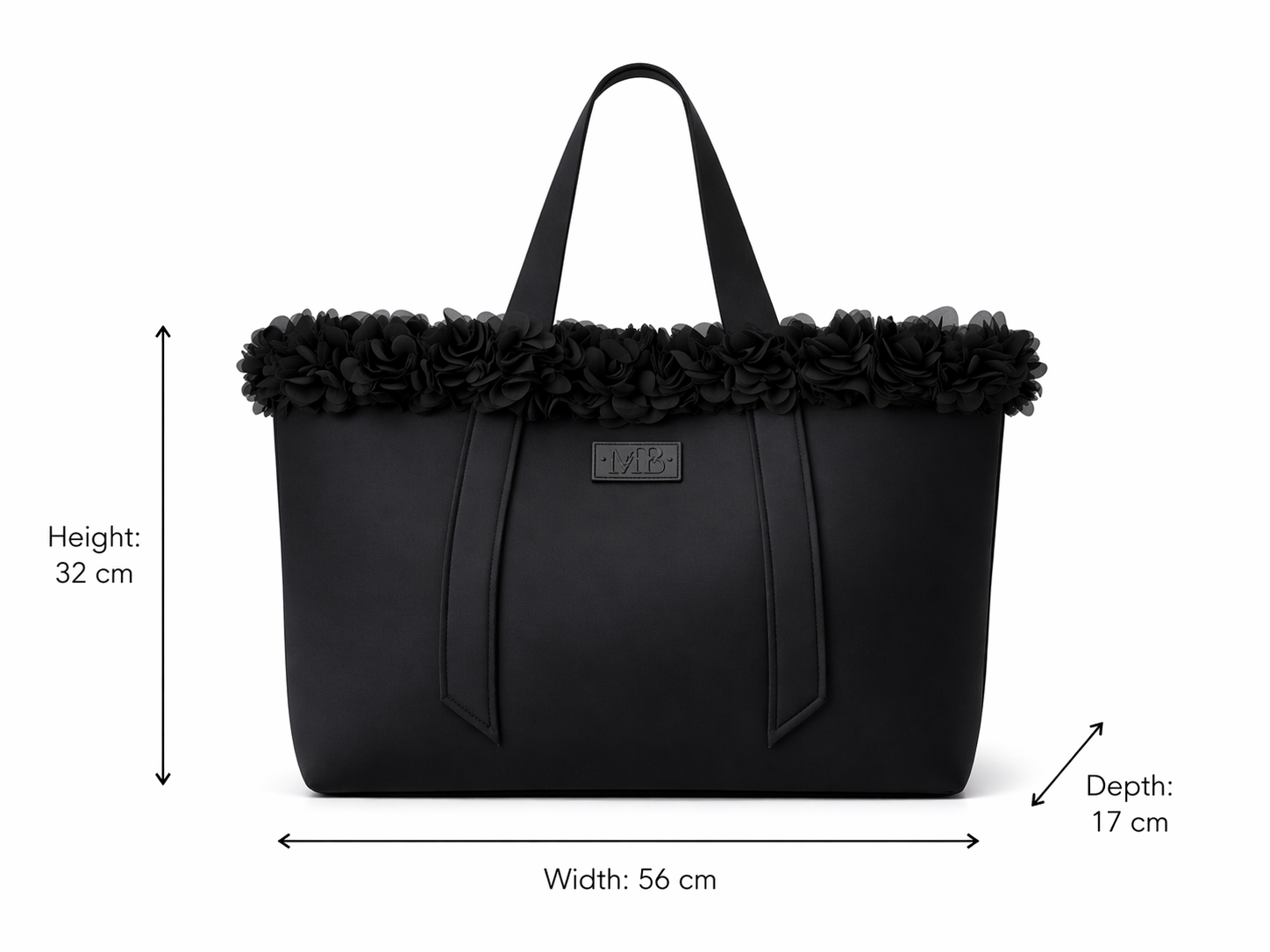 Forever Black Neoprene Beach Tote