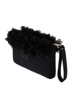 Forever Black Neoprene Flower Clutch