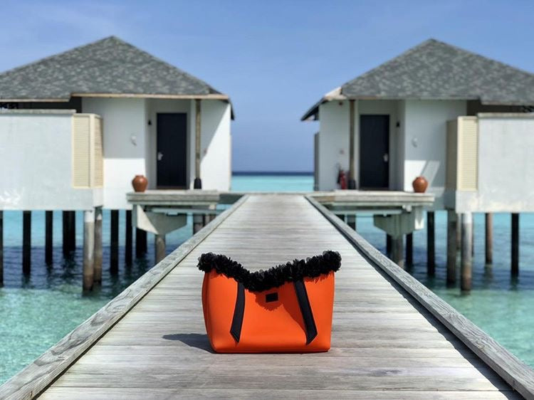 Orange Crush Neoprene Beach Tote